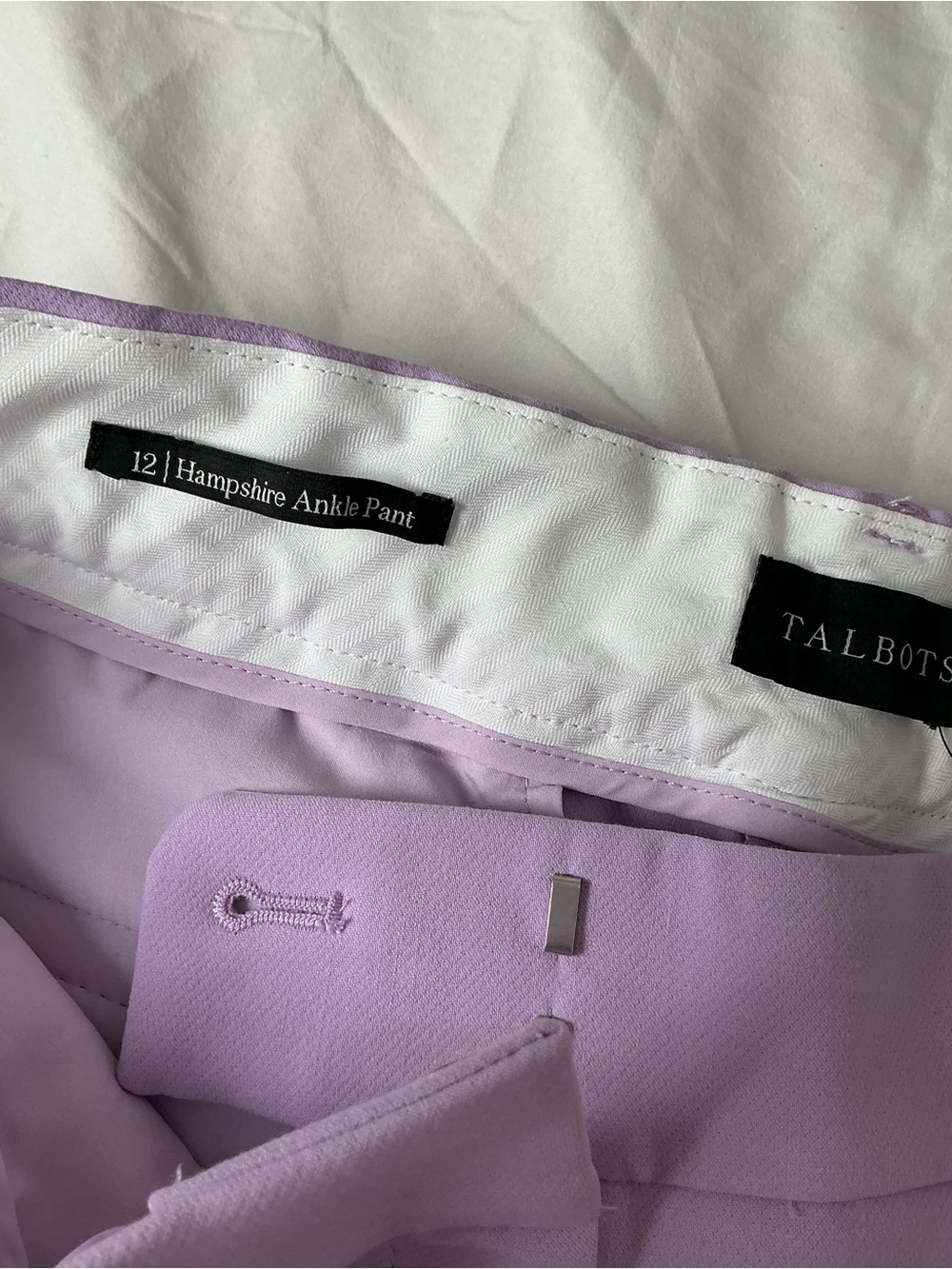 Talbots Hampshire Ankle Pant Size 12 Lilac Lavender Purple NWT - Picture 7 of 10